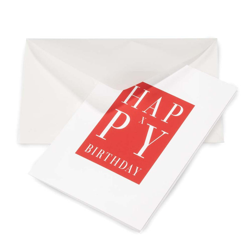 "Happy X-Birthday" Red, 12 x 18 cm