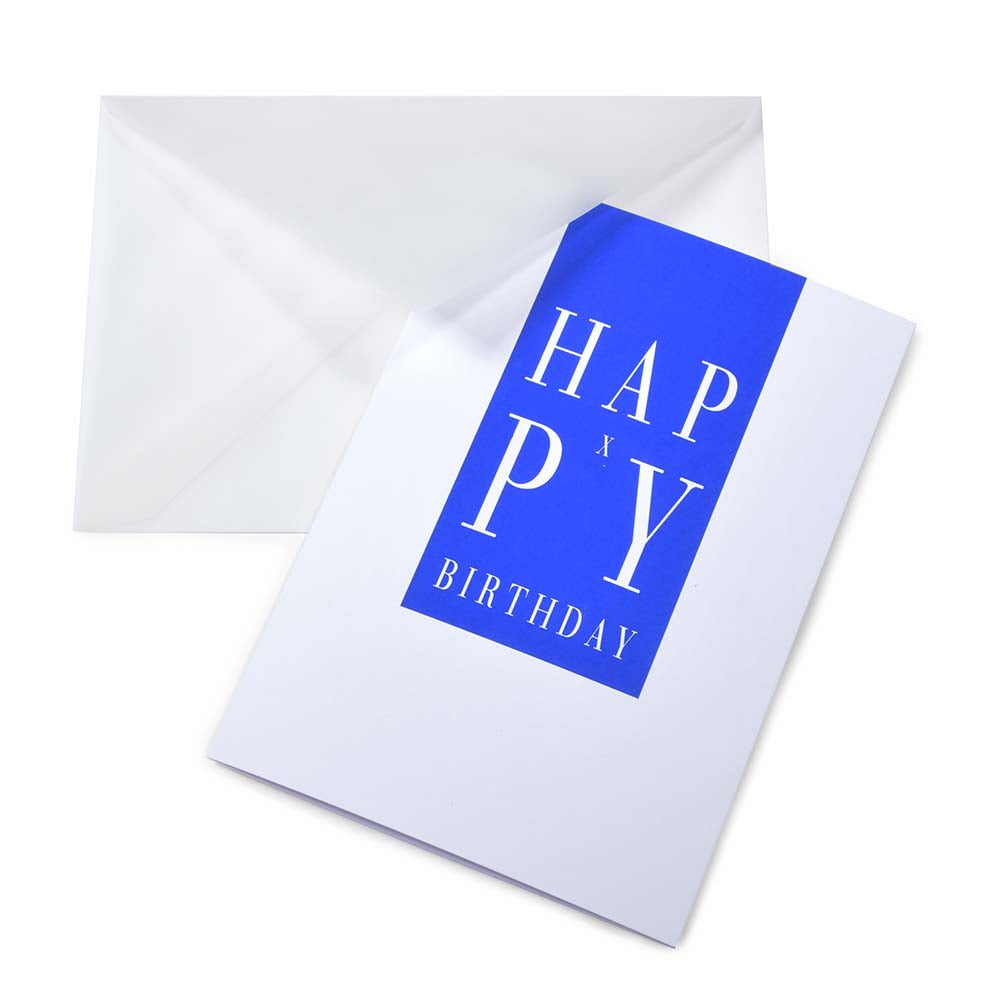 "Happy X-Birthday" Blue, 14.8 x 21 cm