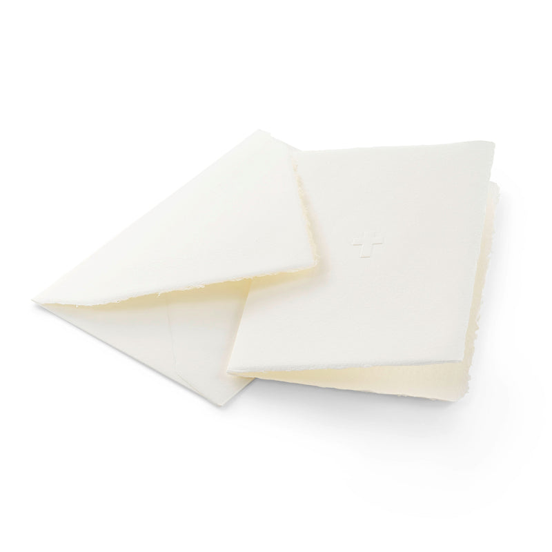 Cross Blind Embossed, Deckle-Edge, 12 x 18 cm