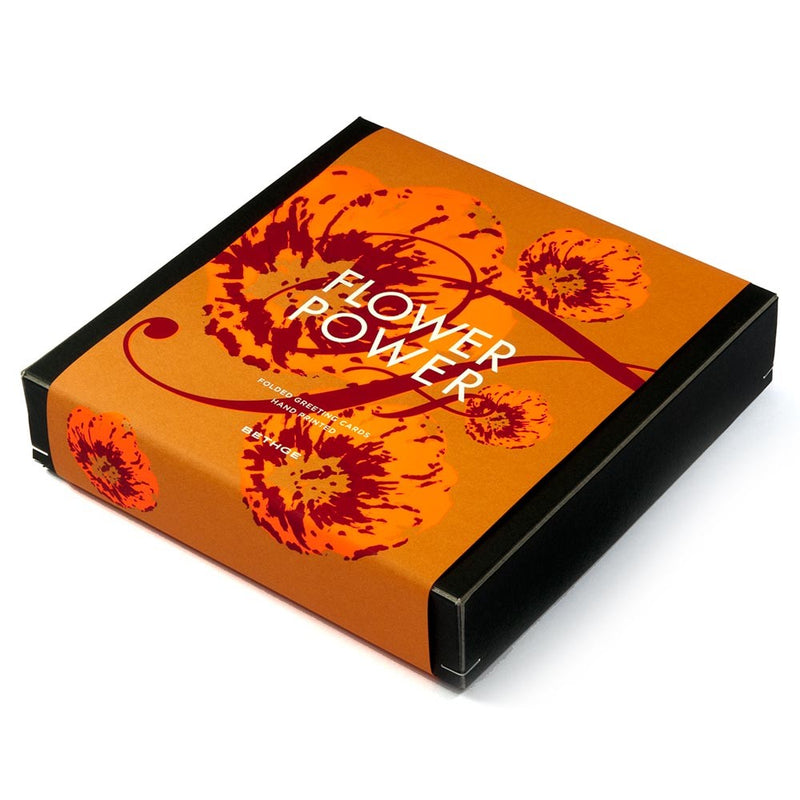 Greeting Card Box Flower Power, Set of 8 Cards