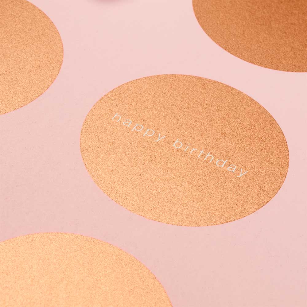 Dots "happy birthday" Copper/Pink