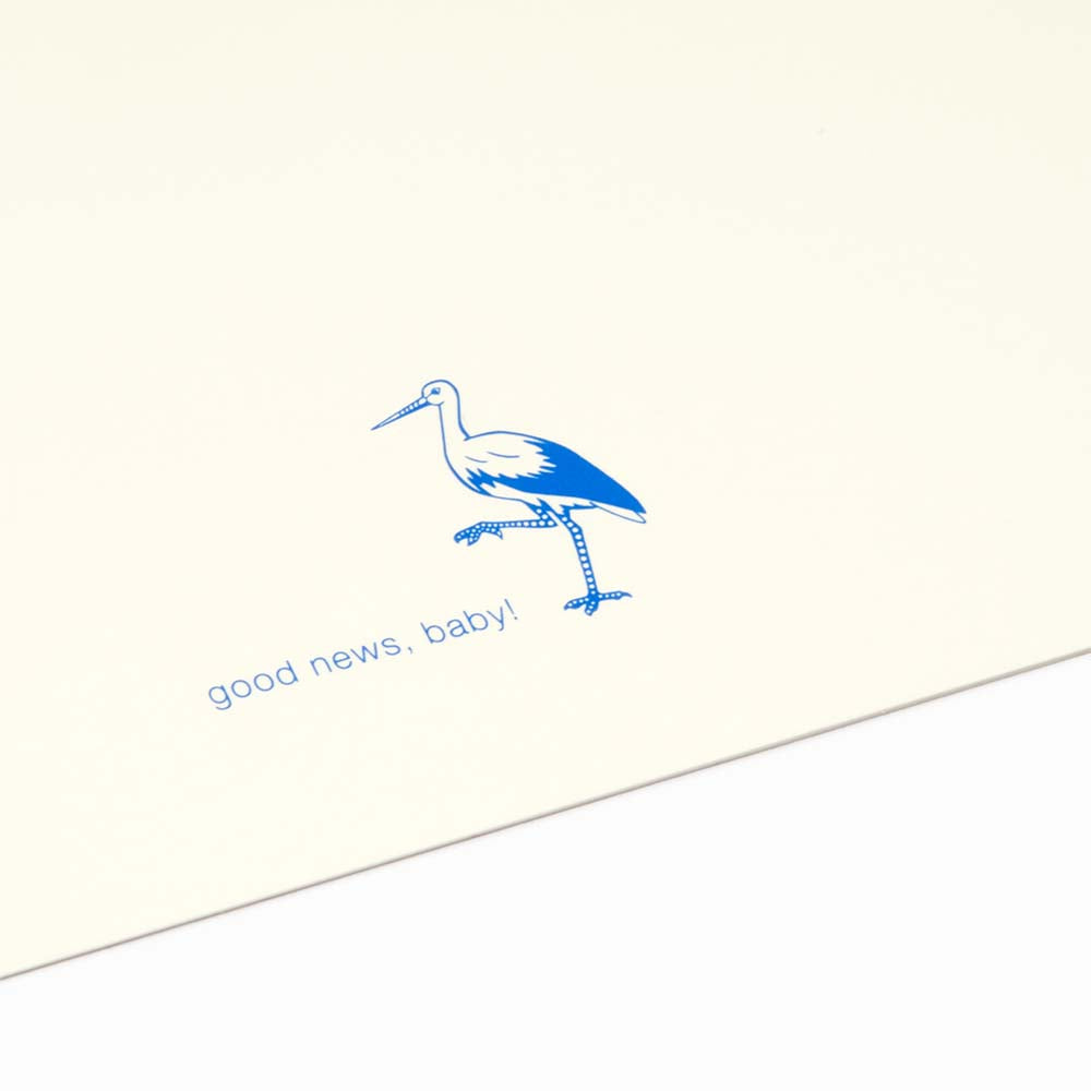 Stork "good news, baby!" Blue