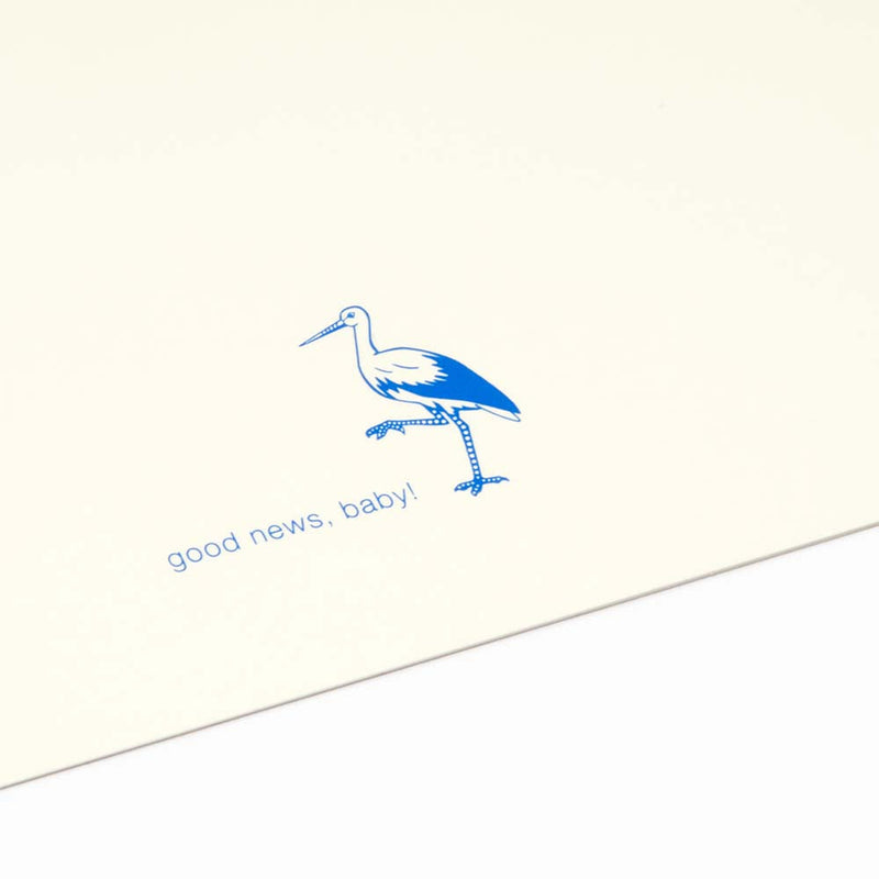 Stork "good news, baby!" Blue