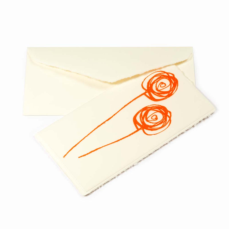 Fairy Flower Neon Orange, Deckle-Edge