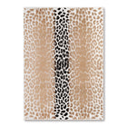 A decorative wrapping paper design featuring a leopard-inspired pattern in warm gold/beige tones, with a bold vertical stripe of black running down the center.