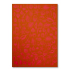 A warm orange wrapping paper covered in finely illustrated seashells and starfish in bright pink tones, arranged densely across the surface for a playful, coastal-inspired design.