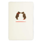 A single card features two simple bear shapes facing each other, printed on cream-colored, deckled-edge paper.