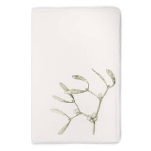 Handmade Christmas Card with Mistletoe Drawing and "Merry Christmas" Inscription, Deckle-Edge