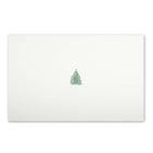 Simple white Christmas card with a small decorated Christmas tree illustration in the center.